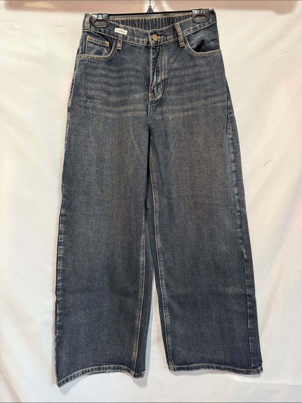 Wide Leg Dark Wash Jeans - Women's Flare & Wide Leg